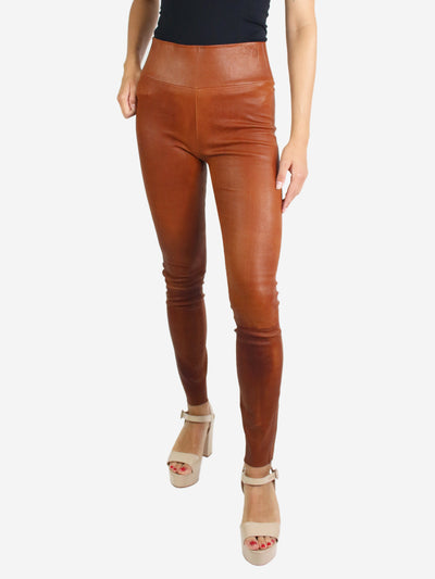SPRWMN Brown stretchy leather leggings - size M Trousers SPRWMN 