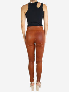 SPRWMN Brown stretchy leather leggings - size M