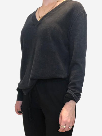 Washed black v-neck cashmere sweater - size S Knitwear Maison Margiela 