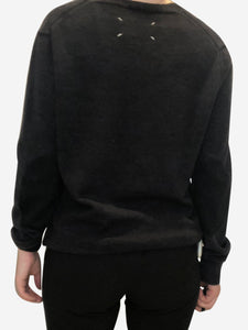 Maison Margiela Washed black v-neck cashmere sweater - size S
