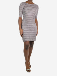 Christian Dior Grey short-sleeved sparkly dress - size FR 42