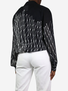 Dries Van Noten Black long-sleeved printed blouse - size FR 38