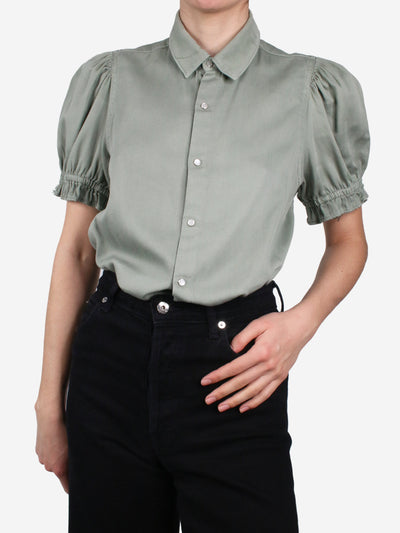 Green short-sleeved shirt - size UK 10 Tops Ba&sh