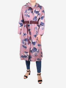 Isabel Marant Etoile Purple printed belted coat - size FR 36