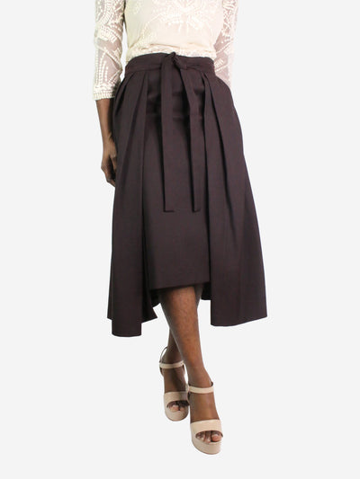 Burgundy belted skirt - size FR 36 Skirts Dries Van Noten 