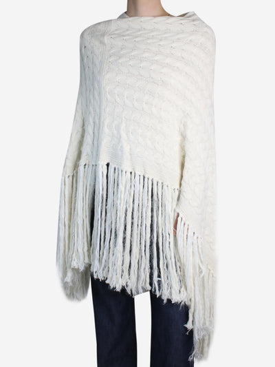 Cream knit cape - size M Coats & Jackets James Long 