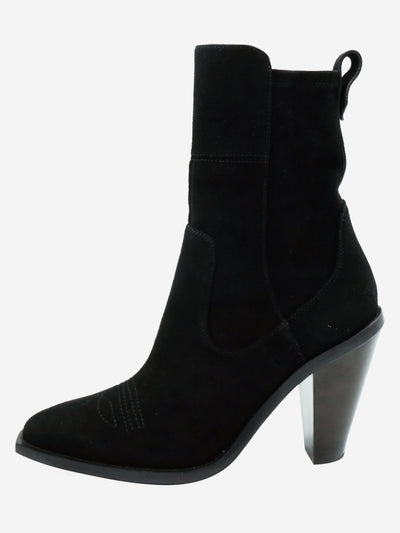 Ermanno Scervino Black Western style suede zip up ankle boots - size 6 Boots Ermanno Scervino