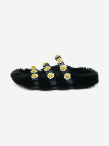 Fabrizio Viti Black furry lined sandals - size EU 40