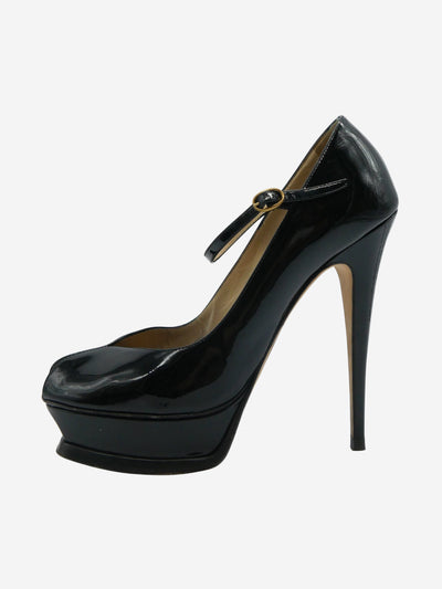 Black patent leather open-toed platform heels - size EU 40 Heels Saint Laurent 