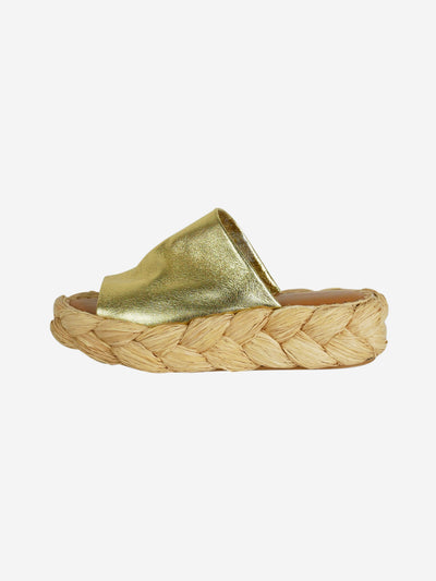 Gold woven platform sandals - size EU 39.5 (UK 6.5) Flat Sandals Robert Clergerie 