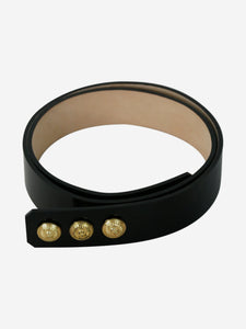 Balmain Black patent leather coin belt