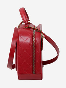 Chanel Red Coco Mark Leather 2way handbag