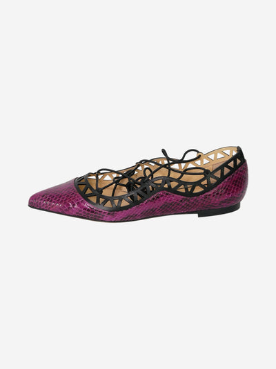 Purple snakeskin flats - size EU 37 Flat Shoes Bionda Castana